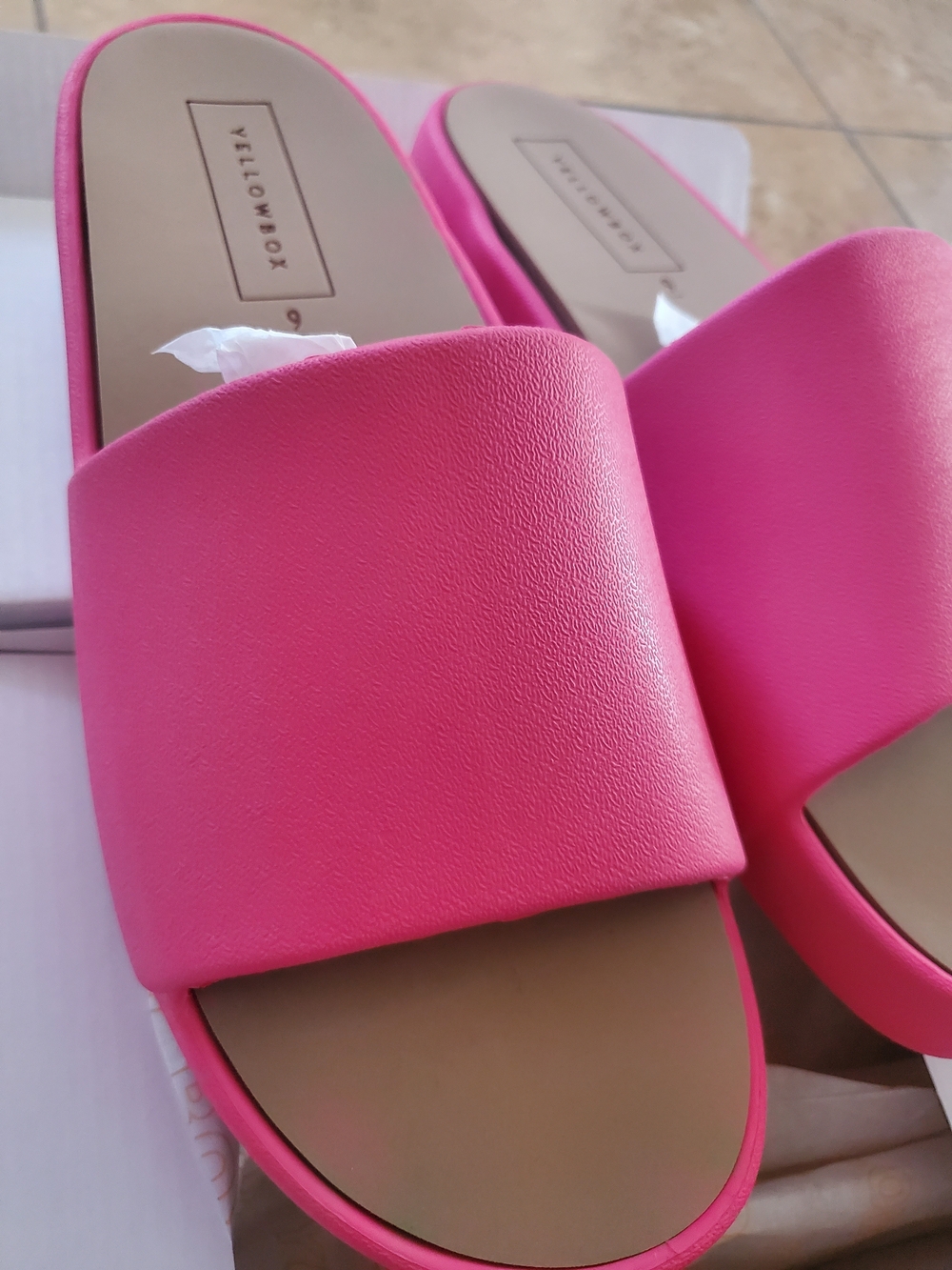 Yellow Box Hot Pink Wide Strap Slide Sandals - Picture 3 of 5